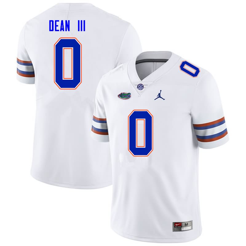 NCAA Florida Gators Trey Dean III Men's #0 Nike White Stitched Authentic College Football Jersey OQL1464GF